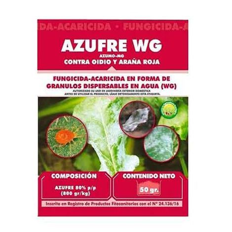 Azufre WG Azufre 80% fungicida acaricida en ecológico y JED