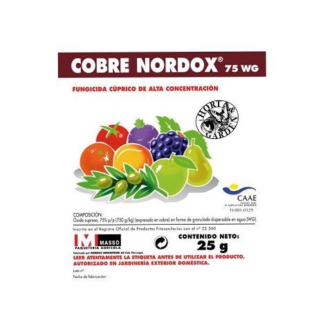 Cobre Nordox 75WG Oxido de cobre 75% ecológico JED