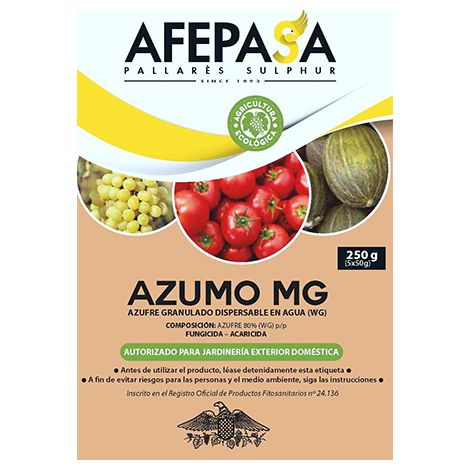 Azumo 80 WG Azufre 80% fungicida acaricida en ecológico y JED