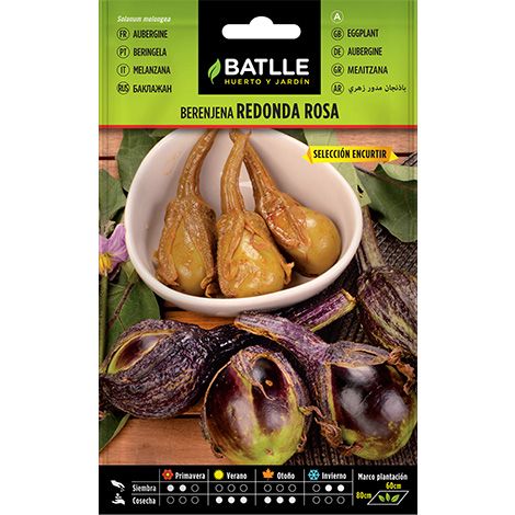Semilla Berenjena redonda rosada sel. ENCURTIR