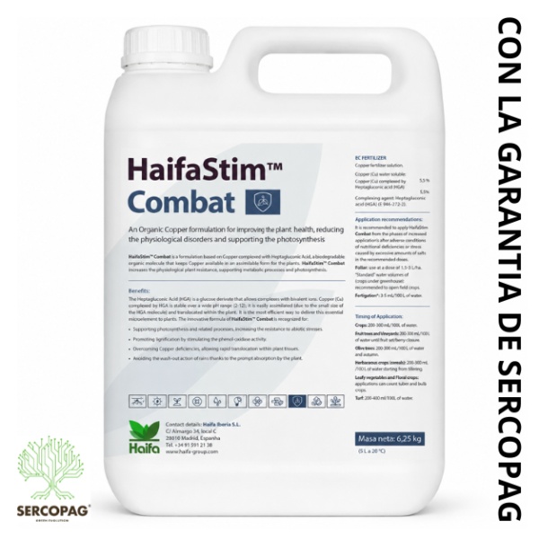 Garrafa de 5 litros de HaifaStim Combat con 5,5 % de cobre complejado con HGA