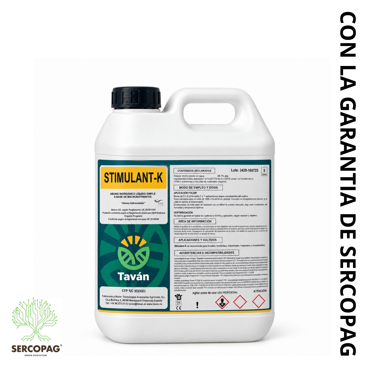 Taván Stimulant-K 5 L – Potasio para engorde y calidad del fruto