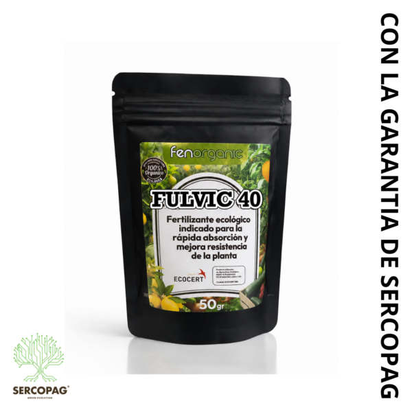 Fertilizante ecológico soluble en polvo con una elevada concentración de ácidos fúlvicos, materia orgánica, potasio y aminoácidos. Ayuda a mejorar la fertilidad del suelo, favorece la actividad microbiana y facilita el aprovechamiento de los nutrientes.